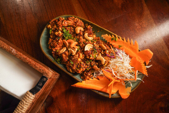 Indian Fast Food &ndash; Crispy Chicken 65 and Corn 65 Served Restaurant Style
