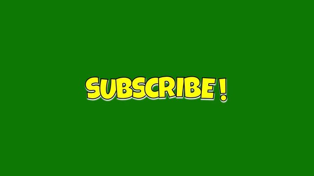 Subscribe word animation comics speech bubbles with moving text.Subscribe word animation for blogging, streaming and following in social networks and vlog in internet media.