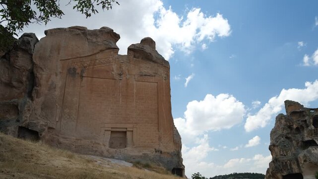 Midas Monument  in the Phrygian Valley - Eskişehir province, T&uuml;rkiye. 4k video