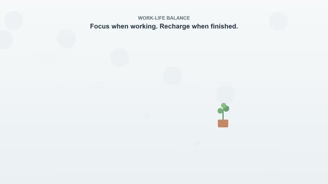 Minimalist animation illustrating remote work life balance