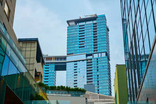 Shenzhen business district modern architecture glass skyscrapers