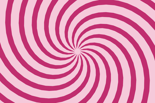 Abstract spiral background featuring vibrant deep magenta and soft light pink swirling rays creating a hypnotic circular pattern that radiates outward from the central point