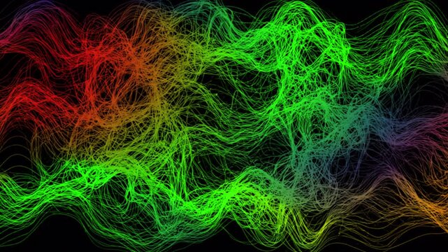 Curved line and abstract geometric shapes create a fluid visual rhythm, suggests dark background for simple modern technology concept, plain digital movement, and basic creative presentation