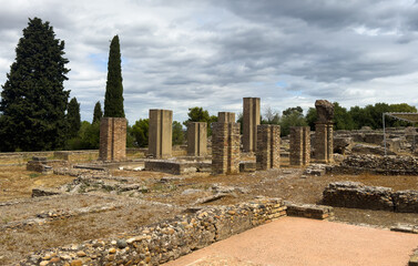 Obraz premium Italica, an ancient Roman city in Hispania; its site is close to the town of Santiponce in the province of Seville, Spain.