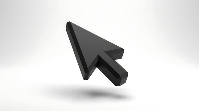 Single black computer mouse pointer arrow icon
