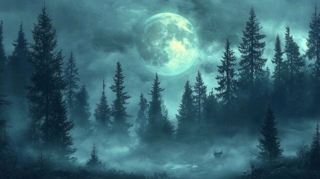 Mystical Atmosphere of a Northern Woodland