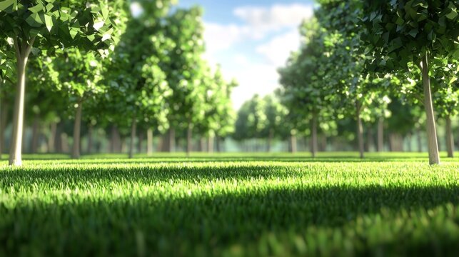 Minimalist 3D park environment 