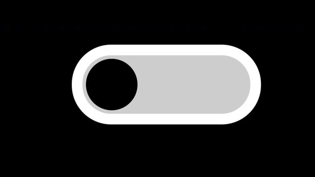 toggle switch on off button on alpha channel. minimal digital slider switch animation. modern app toggle button.