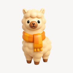 Fototapeta premium Cute llama toy with scarf.