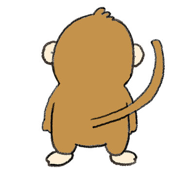 Cute Brown Monkey Seen from Behind