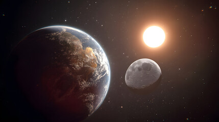 Fototapeta premium Earth and Moon