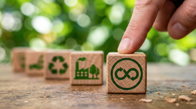 Finger Choosing Circular Economy Wooden Block