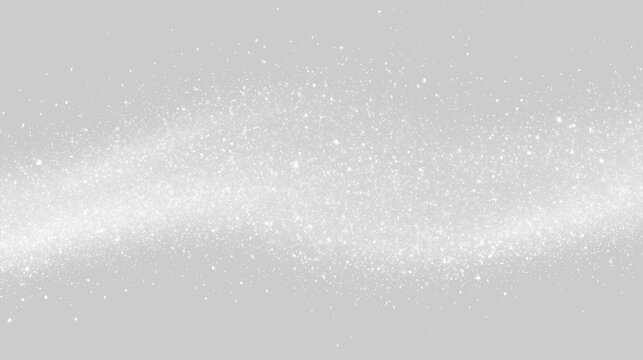 White glowing stardust particle wave on transparent background. Magic sparkle glitter trail and snow flurry effect. Visual overlay element for design