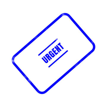 A blue urgent stamp graphic is isolated on a white background to visually represent the importance of immediate attention and action required now