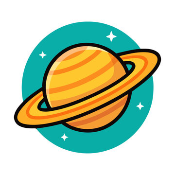 Cute planet vector icon illustration