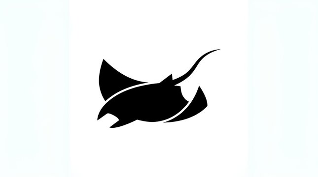Black silhouette of a stingray