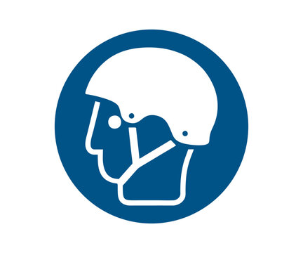 Wear a sports helmet, ISO 7010 M066 mandatory action sign icon vector design and illustration.

