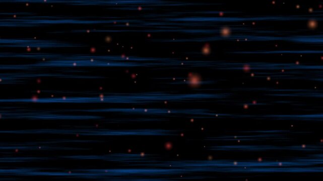 Abstract Glowing Orange Dust Particles and Blue Speed Streaks Loop Background