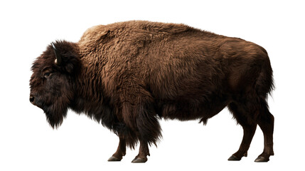 Large brown American bison standing in profile © Motruc