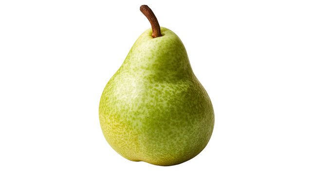 Fresh ripe green Bartlett pear with brown stem