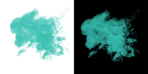 Obraz premium Png of abstract teal smoke cloud isolated on transparent background