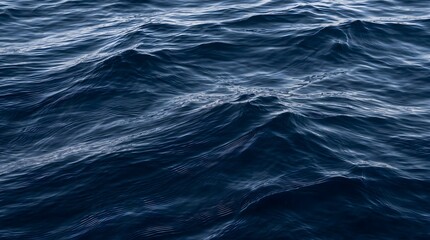 Fototapeta premium Deep blue sea water surface with gentle ripples and waves
