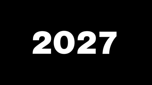 2000 to 2027 countdown or counter animation Simple number counter animation from 2000 to 2027 on black background 2026 happy new year transition