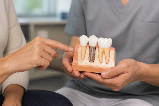 Zoe e52 dental consultation close detail v2 in authentic commercial healthcare composition