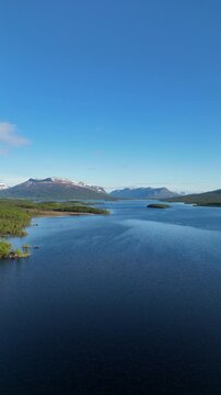 Aerial view of scenery in Norway - Scandinavia - vertical 4K video