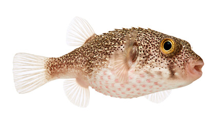 Spotted pufferfish with textured skin and large eye © darietta