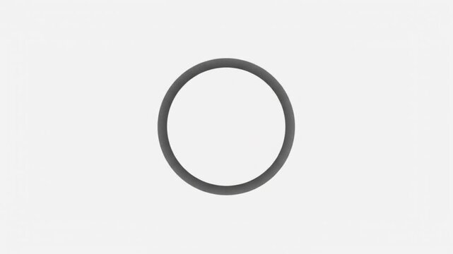 Minimalist dark gray ring on a pure white background, simple geometric circle, basic abstract design element