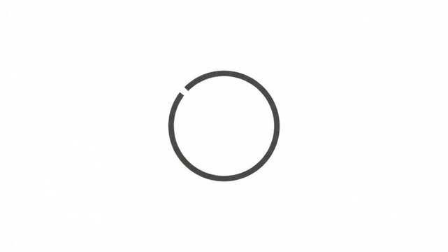 Abstract minimalist loading circle graphic with gap on white background, simple ring element for UI or design