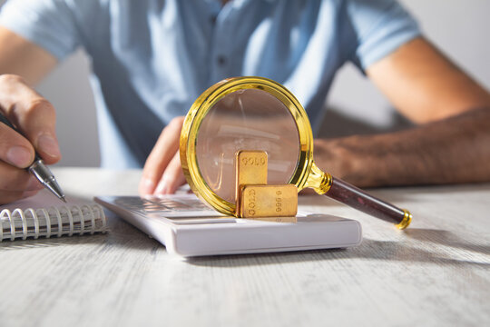 Man with a gold bar. Business. Investment
