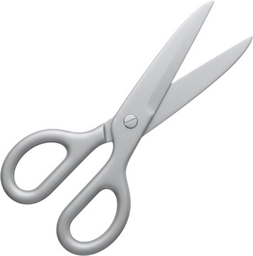 light grey office scissors isolated cutout