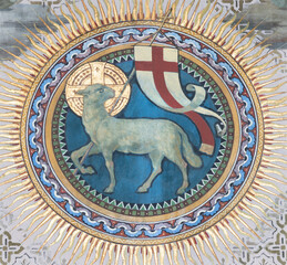 Fototapeta premium Monza - The fresco of Lamb of God in the church Chiesa di San Carlo by Grandi 