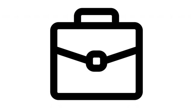 briefcase animated Line Icons Premium 4K, Outline Motion Graphics Collection