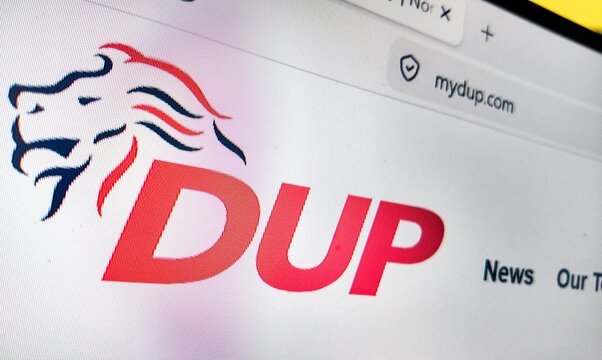 Dublin Ireland september 03 2026..a computer screen  with DUP website displayed...DUP stands for the Democratic Unionist Party, a major right-wing and socially conservative political party in Northern