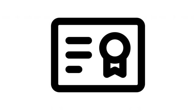 certificate animated Line Icons Premium 4K, Outline Motion Graphics Collection