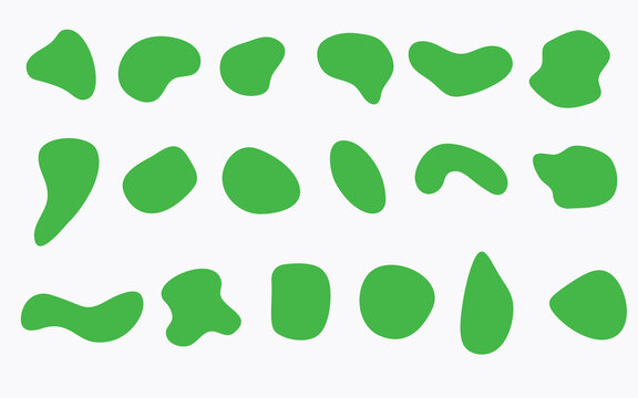 Various unique Green organic blob, liquid or amorphous vector forms. Vector Web Icon