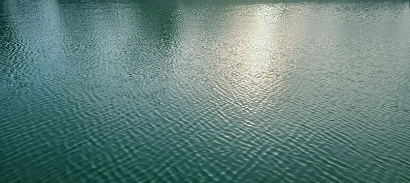 Clean and clear water surface of pond