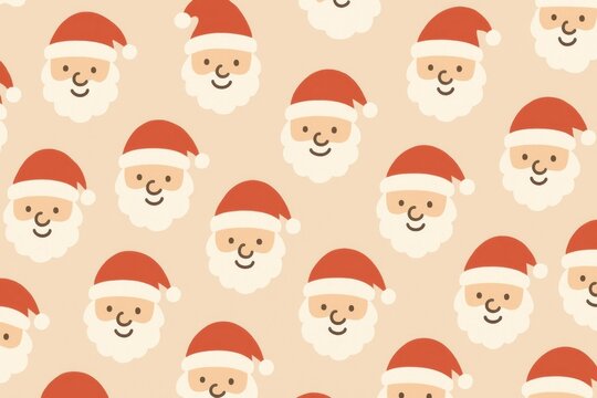Festive Santa Claus pattern wallpaper.