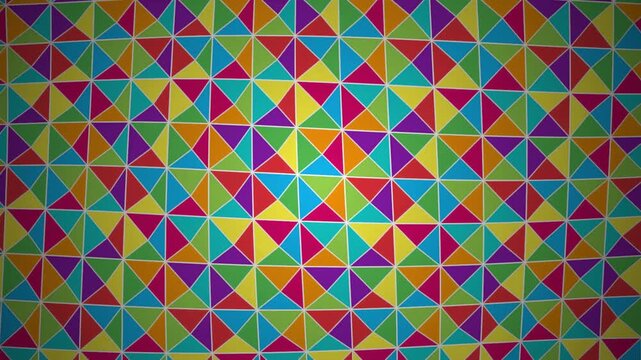 Vibrant geometric triangle pattern motion background
