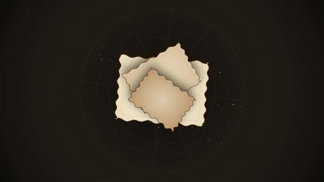 Vintage paper frames motion background, with geometric overlay