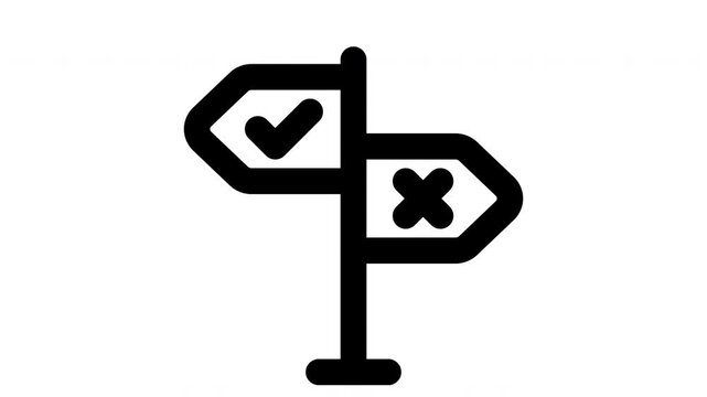 decision making animated Line Icons Premium 4K, Outline Motion Graphics Collection