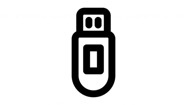 flashdisk animated Line Icons Premium 4K, Outline Motion Graphics Collection