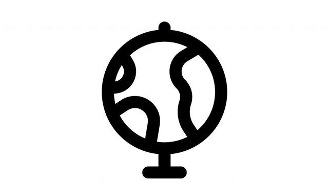 globe animated Line Icons Premium 4K, Outline Motion Graphics Collection
