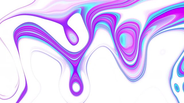 Abstract creative motion glowing blue violet and purple fluid curve stripe on white background. Video animation Ultra HD 4k footage.