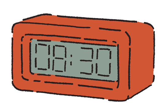 red digital clock showing time