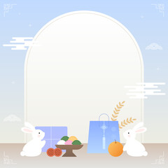 한국 휴일 추석 한가위 인사말 배경 © rumi