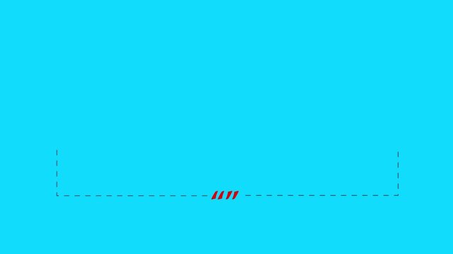 four comma marks with animated dotted lines drawing in and flowing from both sides seamless loop.